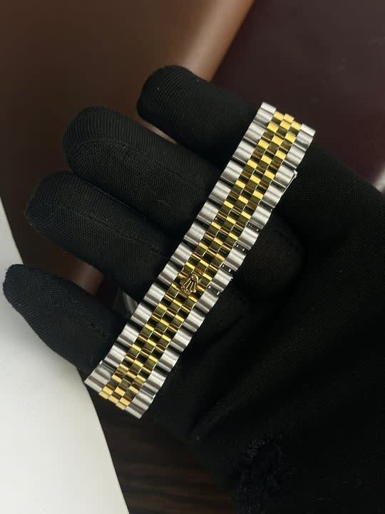 Rolex Two Tone DateJust Watch (Black)